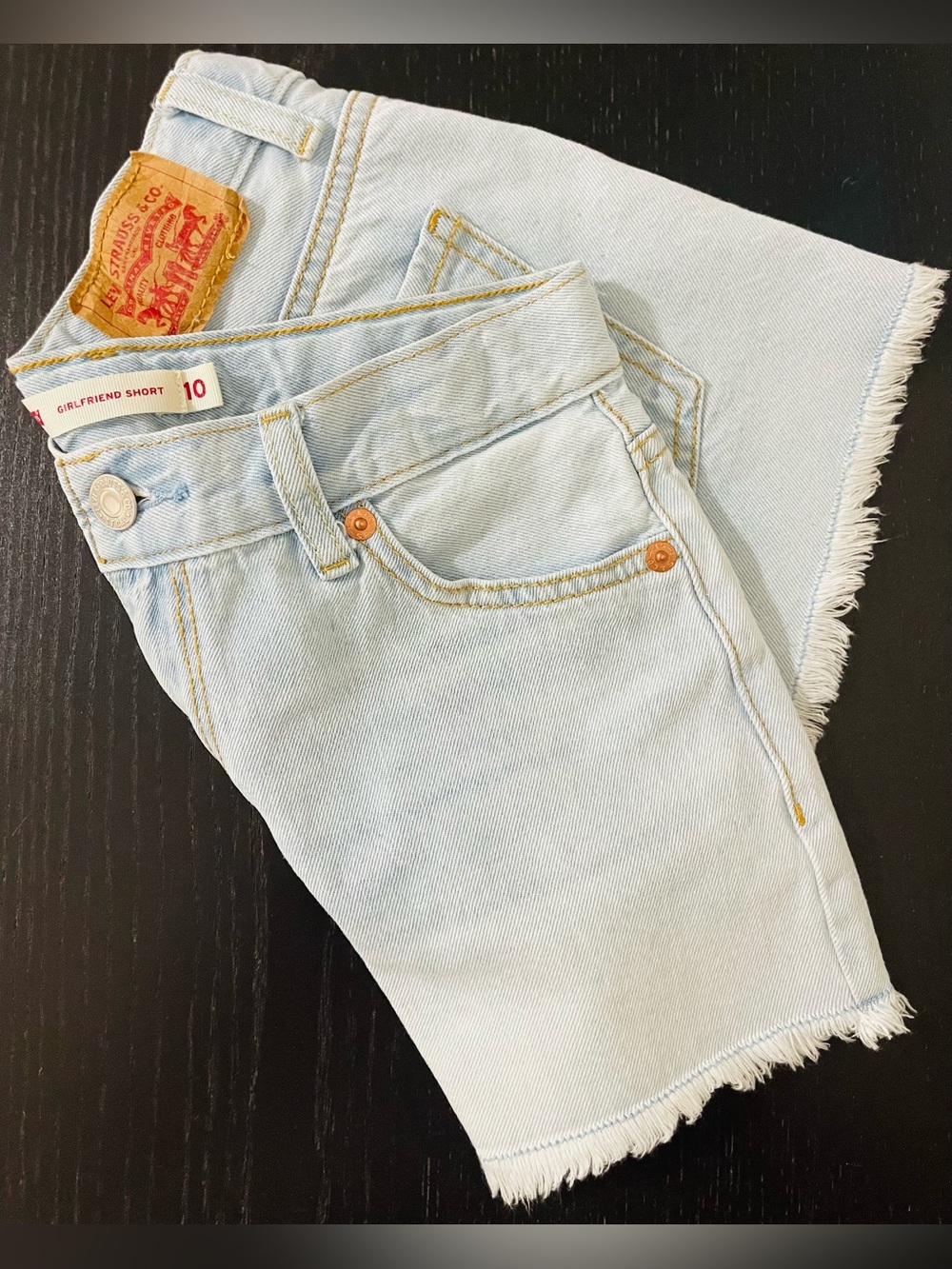 Levi's Blue Denim Cutoff Shorts - Picture 3 of 5